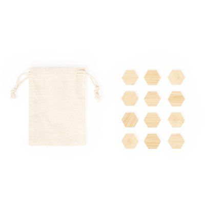 Producto Set de imanes de bambú con bolsa de algodón