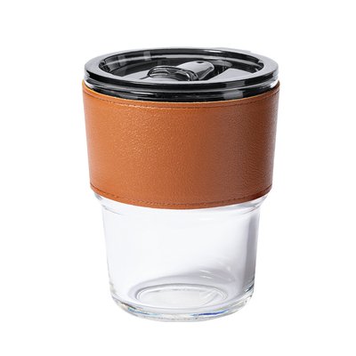 Producto Vaso de cristal con tapa y piel 400 ml