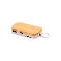 Puerto USB soporte móvil bambú dual 3 puertos