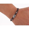 Pulsera de piel marrón Abalorios