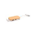 Puerto USB soporte móvil bambú dual 3 puertos