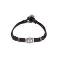 Pulsera de piel marrón Abalorios