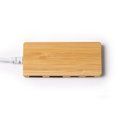 Puerto USB de bambú con dos salidas Crudo Talla Única Adulto