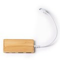 Puerto USB de bambú con dos salidas