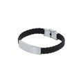 Pulsera de piel sintética con placa de acero Plat
