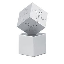 Puzzle Metálico en 3D Plata Mate