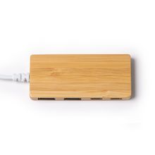 Puerto USB de bambú con dos salidas Crudo