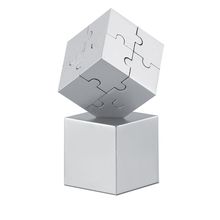 Puzzle Metálico en 3D Plata Mate