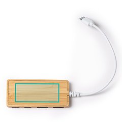 Puerto USB de bambú con dos salidas | ZONA1 | 60 x 25