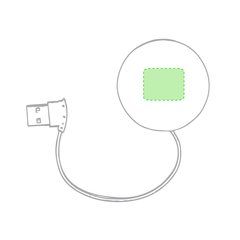 Puerto USB circular de 4 entradas | En la parte blanca | 25 x 20