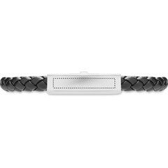 Pulsera de piel sintética y acero | PLATE | 25 x 4
