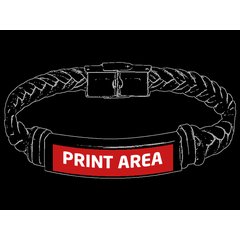 Pulsera Trenzada Negra con Placa Acero | Zona 1 | 25 x 8