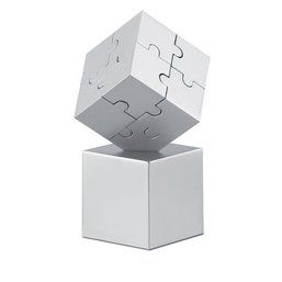 Puzzle Metalico En 3D Plata