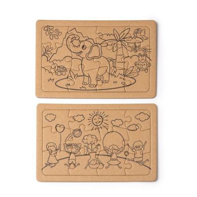 Puzzle de cartón reciclado