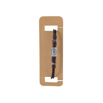 Pulsera de piel marrón Abalorios Marr