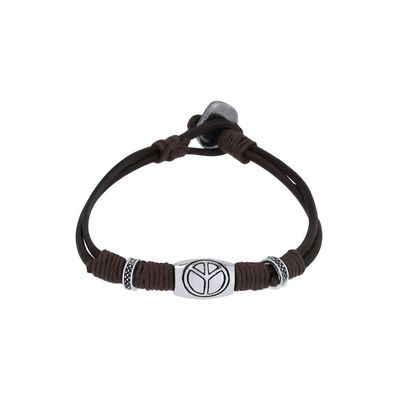 Pulsera de piel marrón Abalorios