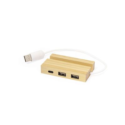 Puerto USB de bambú