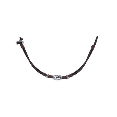 Pulsera de piel marrón Abalorios
