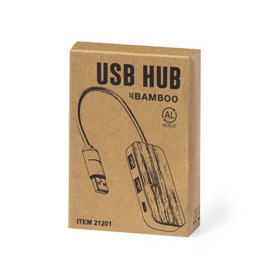 Puerto USB con Tipo C Aluminio y Bambú