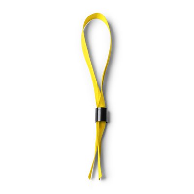 Pulsera ajustable de poliéster con cierre de seguridad Amarillo