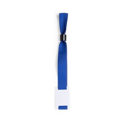 Pulsera con cierre ajustable y placa para marcaje Azul