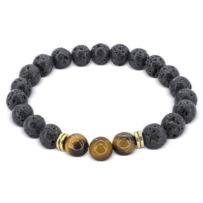 Pulsera de Piedra Natural Volcánica/Ojo de Tigre