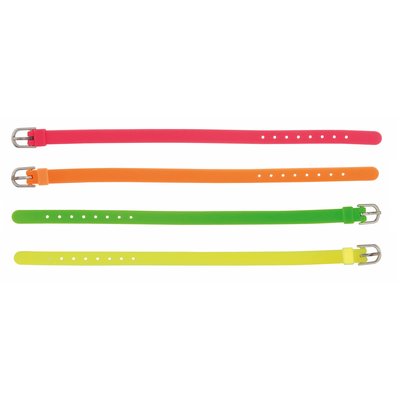 Pulsera de plástico ajustable con mini hebilla de cinturón