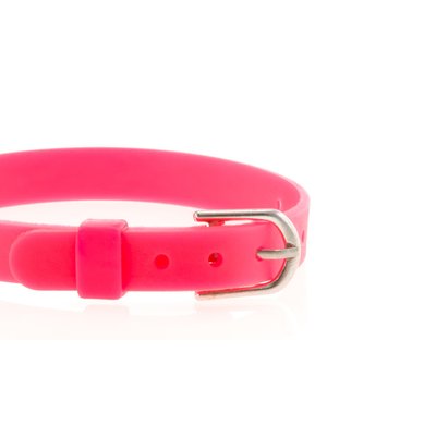 Pulsera de plástico ajustable con mini hebilla de cinturón