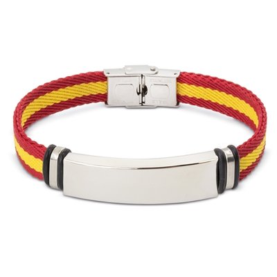 Pulsera Trenzada Negra con Placa Acero