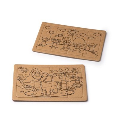 Puzzle de cartón reciclado