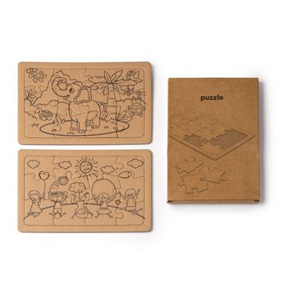 Puzzle de cartón reciclado