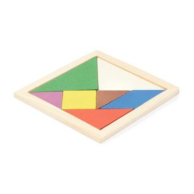 Puzzle de madera natural con 7 piezas Crudo Talla Única Adulto