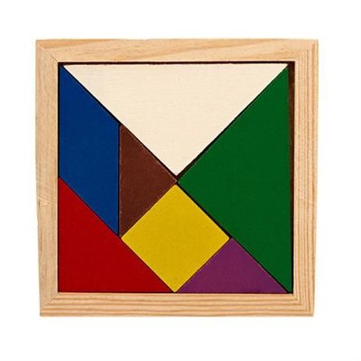 Puzzle de madera natural con 7 piezas