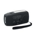 Radio portátil con linterna y power bank Negro