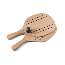 Raquetas de playa con pelota y bolsa de algodón Natural Oscuro