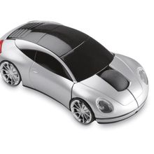 Ratón óptico inalámbrico con forma de coche Plata Mate