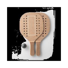 Raquetas de playa con pelota y bolsa de algodón | bottom back | 90 x 20