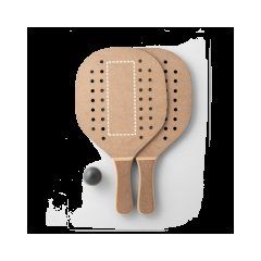 Raquetas de playa con pelota y bolsa de algodón | Parte inferior trasera | 90 x 20