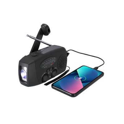 Radio de emergencia con linterna