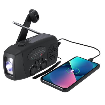 Radio de emergencia con linterna