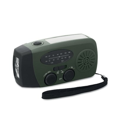 Radio portátil con linterna y power bank Verde Oscuro