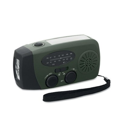 Radio portátil con linterna y power bank