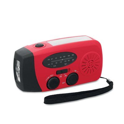 Radio portátil con linterna y power bank