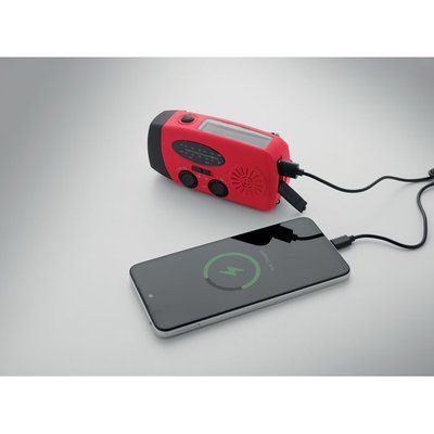 Radio portátil con linterna y power bank