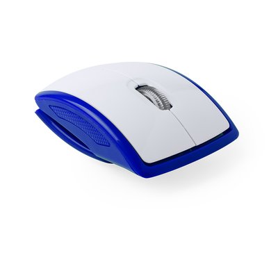 Ratón óptico USB inalámbrico plegable Azul