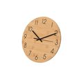 Reloj de pared bambú con números negros