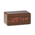 Reloj despertador efecto madera con cargador inalámbrico