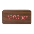 Reloj despertador efecto madera con cargador inalámbrico