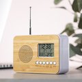 Reloj y radio con 5 funciones y frontal de bambú