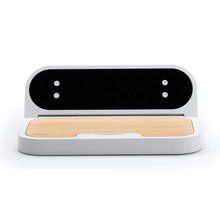 Reloj cargador inalámbrico con alarma y soporte plegable Blanco